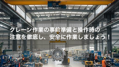 クレーン作業の事前準備と操作時の注意を徹底し、安全に作業しましょう！